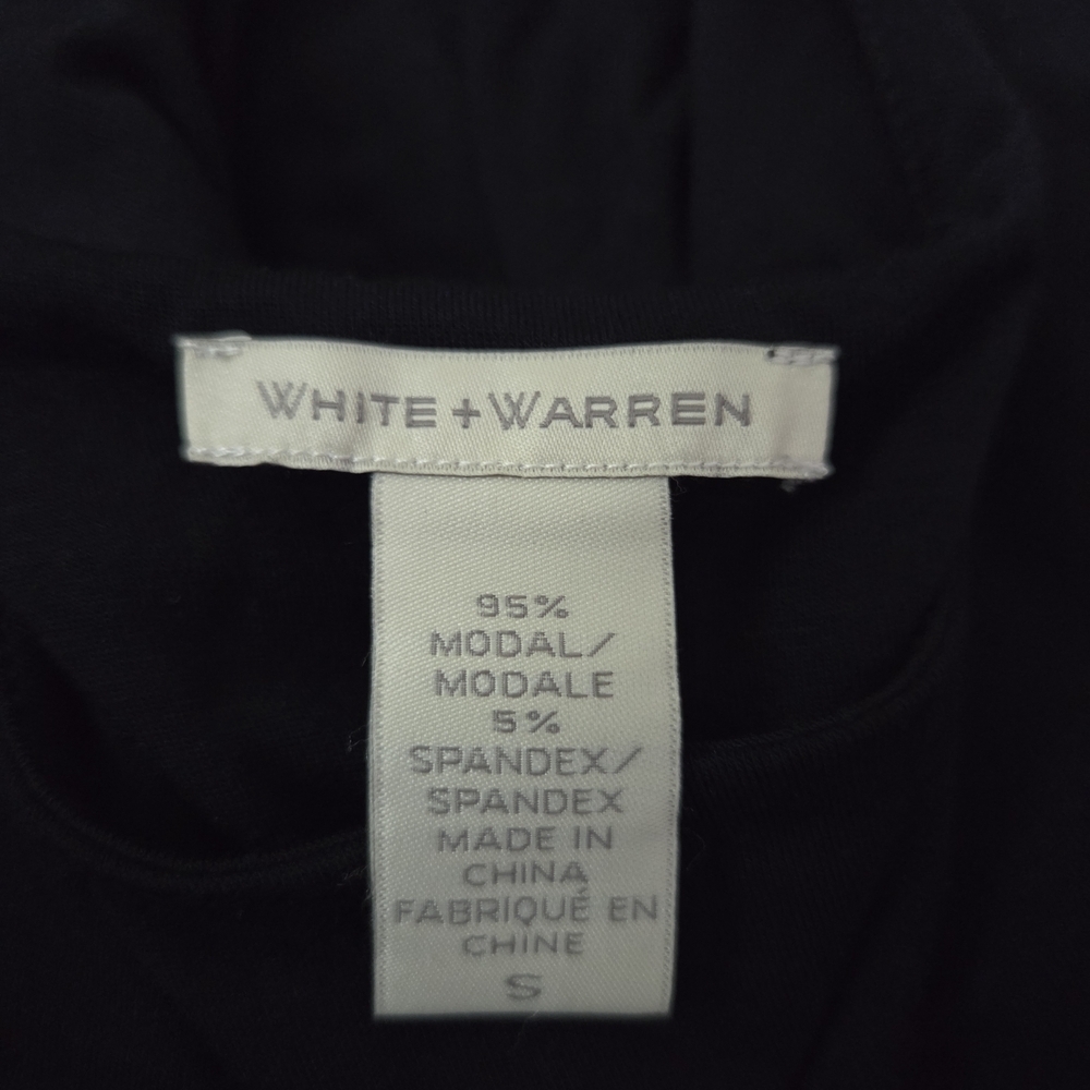 White + Warren Black Scoop Neck Long Sleeve Midi Dress Size Small - Picture 2 of 2